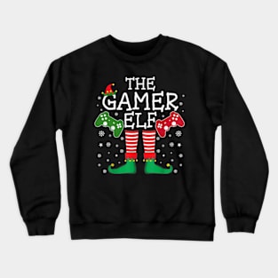 Gamer Elf Funny Matching Family Gaming ELF Christmas Pajama Crewneck Sweatshirt